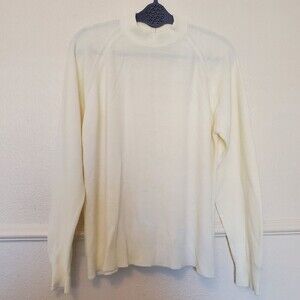 Vintage, Designer Original Sweater, Luxelon, Size XL-42 Zip-Back‎ Cream White